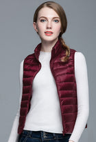 HOT!Winter Women 90% White Duck Down Vest Women's Ultra Light Duck Down Vest Jacket Autumn Winter Sleeveless Coat - FushionGroupCorp