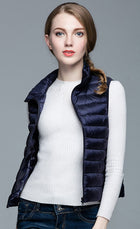 HOT!Winter Women 90% White Duck Down Vest Women's Ultra Light Duck Down Vest Jacket Autumn Winter Sleeveless Coat - FushionGroupCorp