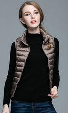 HOT!Winter Women 90% White Duck Down Vest Women's Ultra Light Duck Down Vest Jacket Autumn Winter Sleeveless Coat - FushionGroupCorp
