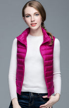 HOT!Winter Women 90% White Duck Down Vest Women's Ultra Light Duck Down Vest Jacket Autumn Winter Sleeveless Coat - FushionGroupCorp