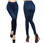 Fashion Slim Women Leggings Faux Denim Jeans Leggings Sexy Long Pocket Printing Summer Leggings Casual Pencil Pants Plus size - FushionGroupCorp