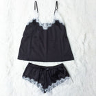 Satin Pajamas Set Lace Trim Pijama Short Pant Sexy Cami Bridal Sleepwear Sets For Women - FushionGroupCorp