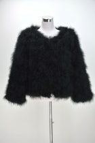 Jancoco Max S1002 Women Real Fur Coat Genuine Ostrich Feather Fur Winter Jacket Retail / Wholesale Top Quality - FushionGroupCorp