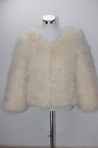 Jancoco Max S1002 Women Real Fur Coat Genuine Ostrich Feather Fur Winter Jacket Retail / Wholesale Top Quality - FushionGroupCorp