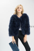 Jancoco Max S1002 Women Real Fur Coat Genuine Ostrich Feather Fur Winter Jacket Retail / Wholesale Top Quality - FushionGroupCorp