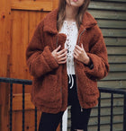 Faux lambswool oversized jacket coat Winter black warm hairly jacket Women autumn outerwear 2019 new female overcoat - FushionGroupCorp