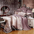 Luxury Jacquard Bedding Set King Queen Size 4/6pcs Bed Linen Silk Cotton Duvet Cover Lace Satin Bed Sheet Set Pillowcases - FushionGroupCorp