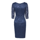 OTEN Autumn Spring womens clothing ruched Half sleeve Deep V Neck Knee Length sexy elegant Cocktail warp dresses ladies gowns - FushionGroupCorp