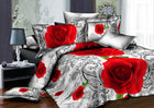 40 Cotton 3D Rose Bedding Sets High Quality Soft Duvet Cover Bedsheet Pillowcase Reactive Printed Bedclothes Queen Bed Linen - FushionGroupCorp