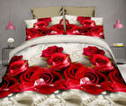 40 Cotton 3D Rose Bedding Sets High Quality Soft Duvet Cover Bedsheet Pillowcase Reactive Printed Bedclothes Queen Bed Linen - FushionGroupCorp