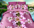 40 Cotton 3D Rose Bedding Sets High Quality Soft Duvet Cover Bedsheet Pillowcase Reactive Printed Bedclothes Queen Bed Linen - FushionGroupCorp