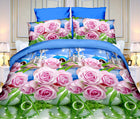 40 Cotton 3D Rose Bedding Sets High Quality Soft Duvet Cover Bedsheet Pillowcase Reactive Printed Bedclothes Queen Bed Linen - FushionGroupCorp