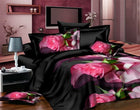 40 Cotton 3D Rose Bedding Sets High Quality Soft Duvet Cover Bedsheet Pillowcase Reactive Printed Bedclothes Queen Bed Linen - FushionGroupCorp