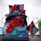 18 New Styles White Red Flower 3D Bedding Set of Duvet Cover Pillowcase Set Bed Clothes Comforters Cover Queen Twin No Quilt - FushionGroupCorp