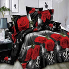 18 New Styles White Red Flower 3D Bedding Set of Duvet Cover Pillowcase Set Bed Clothes Comforters Cover Queen Twin No Quilt - FushionGroupCorp
