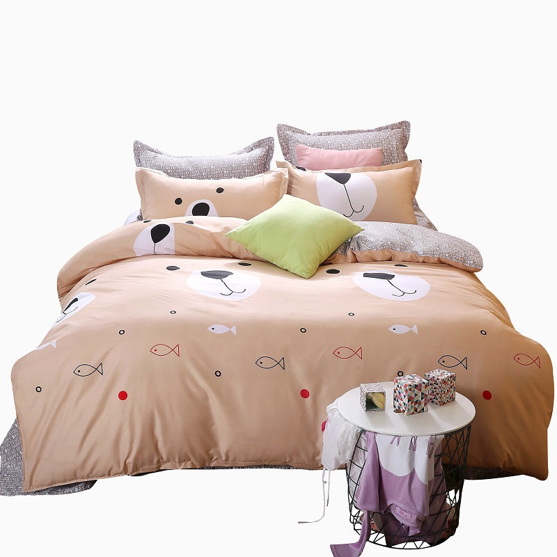 100% Cotton Soft bedcloth flat bed sheet Bedding Set king queen Duvet Cover Modern Style Luxury bedclothes Linens-pillowcase - FushionGroupCorp