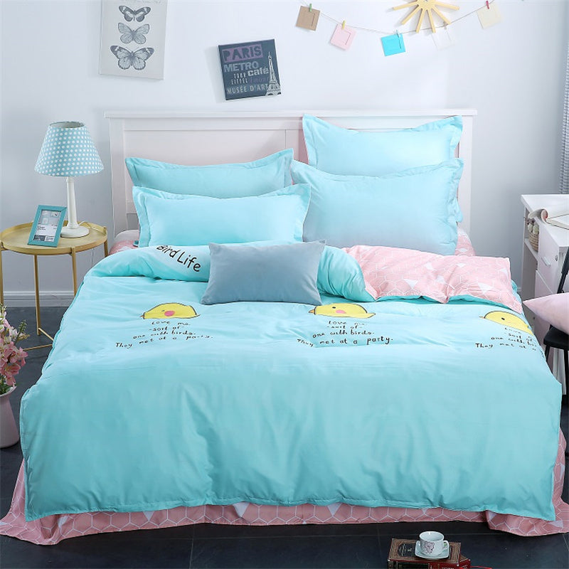 100% Cotton Soft bedcloth flat bed sheet Bedding Set king queen Duvet Cover Modern Style Luxury bedclothes Linens-pillowcase - FushionGroupCorp