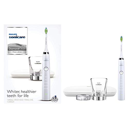 Philips Sonicare Diamond Clean Classic Rechargeable 5 brushing modes, Electric Toothbrush with premium travel case, White, HX9331/43 - FushionGroupCorp