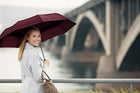 EEZ-Y Compact Travel Umbrella w/Windproof Double Canopy Construction - Auto Open/Close Button - FushionGroupCorp