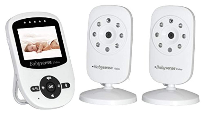 Babysense Video Baby Monitor with Two Digital Cameras, LCD Display, Infrared Night Vision, Two Way Talk, Room Temperature, Lullabies, Long Range - FushionGroupCorp