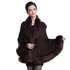 Caracilia Women Luxury Bridal Faux Fur Shawl Wraps Cloak Coat Sweater Cape - FushionGroupCorp