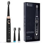 KIPOZI Sonic Electric Toothbrush with 3 Replacement Heads, 3 Brushing Modes with Build in Timer of 2 Minutes, USB Fast Charging,Rechargeable Sonic Toothbrush Waterproof,Black - FushionGroupCorp