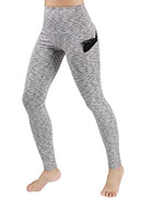 High Waist Out Pocket Yoga Pants Tummy Control Workout Running  Leggings Black - FushionGroupCorp
