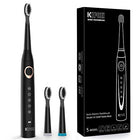 KIPOZI Sonic Electric Toothbrush with 3 Replacement Heads, 3 Brushing Modes with Build in Timer of 2 Minutes, USB Fast Charging,Rechargeable Sonic Toothbrush Waterproof,Black - FushionGroupCorp