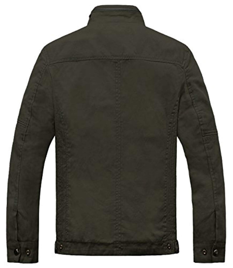 Men's Cotton Stand Collar Lightweight Front Zip Jacket - FushionGroupCorp