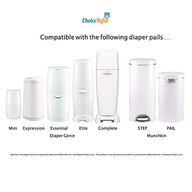 ChoiceRefill Compatible with Diaper Genie Pails, 4-Pack, 1080 Count - FushionGroupCorp