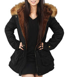 iLoveSIA Womens Hooded Warm Coats Parkas with Faux Fur Jackets - FushionGroupCorp