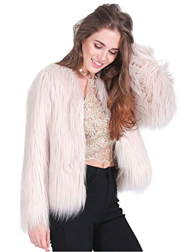 Simplee Apparel Women's Vintage Winter Warm Fluffy Faux Fur Coat Jacket Outwear - FushionGroupCorp