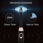 KIPOZI Sonic Electric Toothbrush with 3 Replacement Heads, 3 Brushing Modes with Build in Timer of 2 Minutes, USB Fast Charging,Rechargeable Sonic Toothbrush Waterproof,Black - FushionGroupCorp