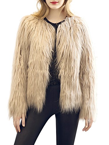 Simplee Apparel Women's Vintage Winter Warm Fluffy Faux Fur Coat Jacket Outwear - FushionGroupCorp