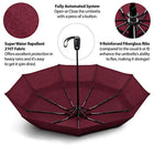 EEZ-Y Compact Travel Umbrella w/Windproof Double Canopy Construction - Auto Open/Close Button - FushionGroupCorp