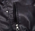 Men's Faux Leather Jacket with Removable Hood - FushionGroupCorp