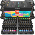 Arteza Acrylic Paint Set, 60 Colors/Tubes (22 ml, 0.74 oz.) with Storage Box, Rich, Pigments, Non Fading, Non Toxic for The Professional Artist, Hobby Painters & Kids - FushionGroupCorp