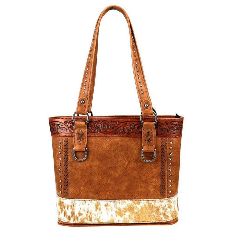 Cowhide Leather Tooled Trinity Ranch Concealed Carry Tote TR84G-8317 - FushionGroupCorp