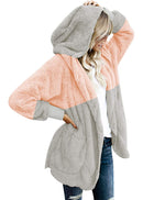 Women's Oversized Open Front Hooded Draped Pockets Cardigan Coat - FushionGroupCorp