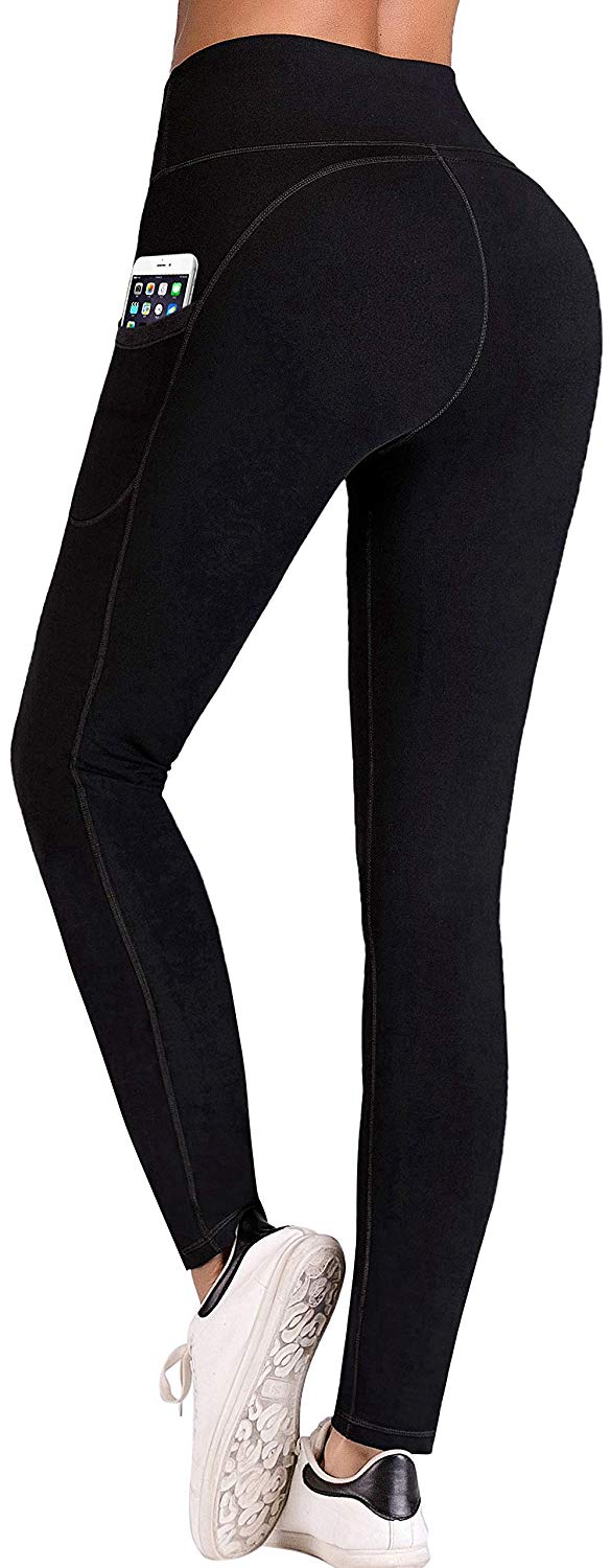 High Waist Yoga Pants with Pockets, Tummy Control, Workout Pants for Women 4 Way Stretch Yoga Leggings with Pockets - FushionGroupCorp