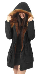 iLoveSIA Womens Hooded Warm Coats Parkas with Faux Fur Jackets - FushionGroupCorp