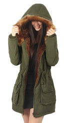 iLoveSIA Womens Hooded Warm Coats Parkas with Faux Fur Jackets - FushionGroupCorp