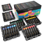 Arteza Acrylic Paint Set, 60 Colors/Tubes (22 ml, 0.74 oz.) with Storage Box, Rich, Pigments, Non Fading, Non Toxic for The Professional Artist, Hobby Painters & Kids - FushionGroupCorp