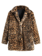 SweatyRocks Women Khaki Hooded Dolman Sleeve Faux Fur Cardigan Coat For Winter - FushionGroupCorp