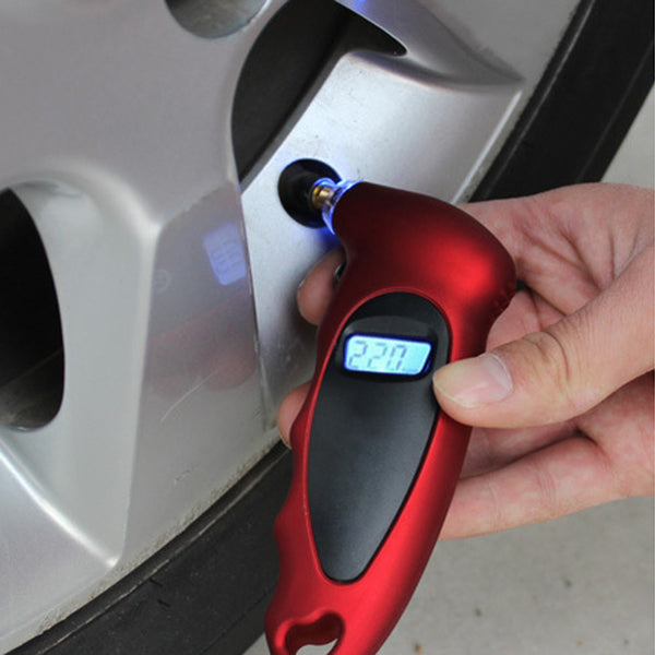 Car Motorcycle Bike Mini Car Tire Gauge Tire Diagnostic LCD Display With PSI,BAR,KPA Bike Motor Tyre Air Pressure Gauge - FushionGroupCorp