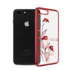 For Apple iPhone 8 7/ Plus Case Gold/ Red/ Black Plated Clear PC Hard Back Cover With Crystals from Swarovski Rhinestone Cases - FushionGroupCorp