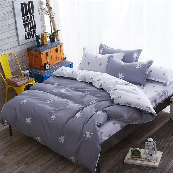Housse de couette Print simple 3/4Pcs king size Cotton bedding set luxury Duvet Cover+Bed sheet+Pillowcase colchas para cama - FushionGroupCorp
