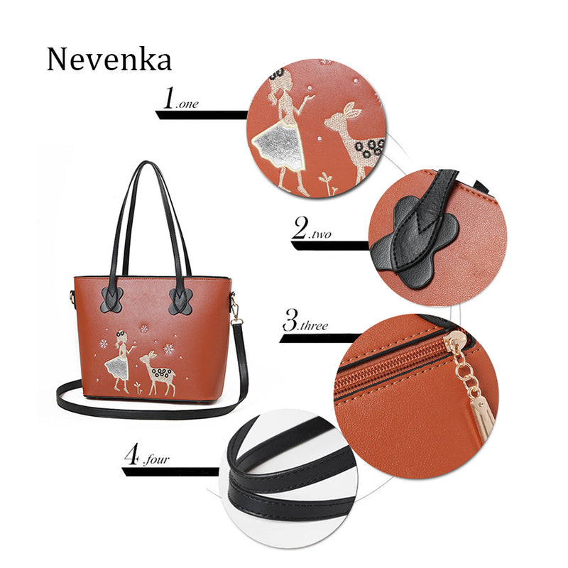 Nevenka Christmas Gift Top-handle Women Bag Crossbody Bag Female Shoulder Strap Ladies Solid Color Tote Messenger Bags Leather - FushionGroupCorp