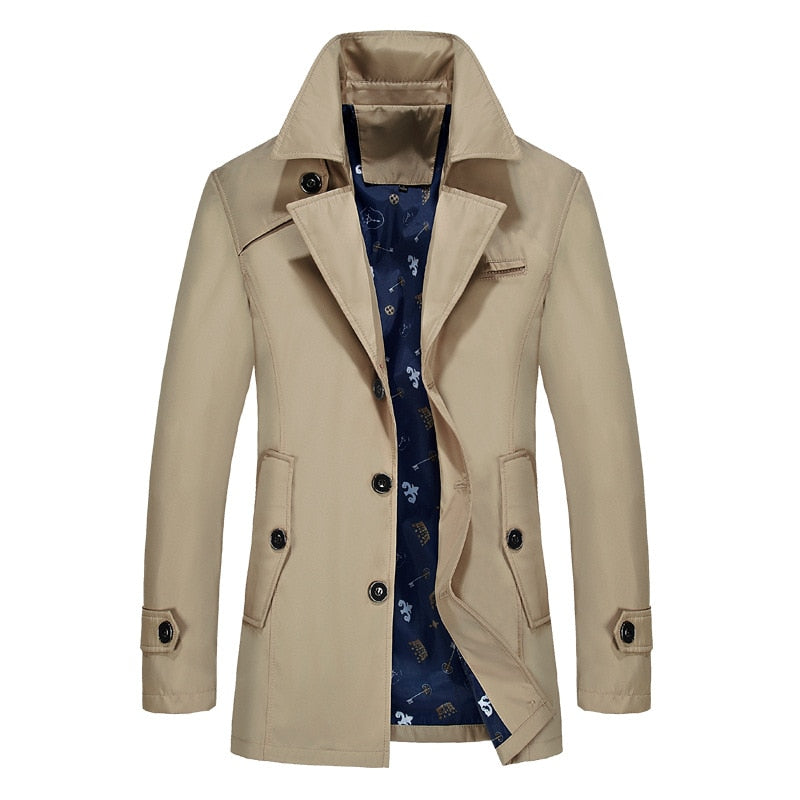 Men Trench Coats 2019 Spring Fashion Brand Turn-Down Collar Slim Men Jacket Thin Plus Size M-9XL Casual Coats Cool XA257 - FushionGroupCorp