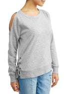 Women's Cold Shoulder Side-Lace Grommet Sweatshirt - FushionGroupCorp